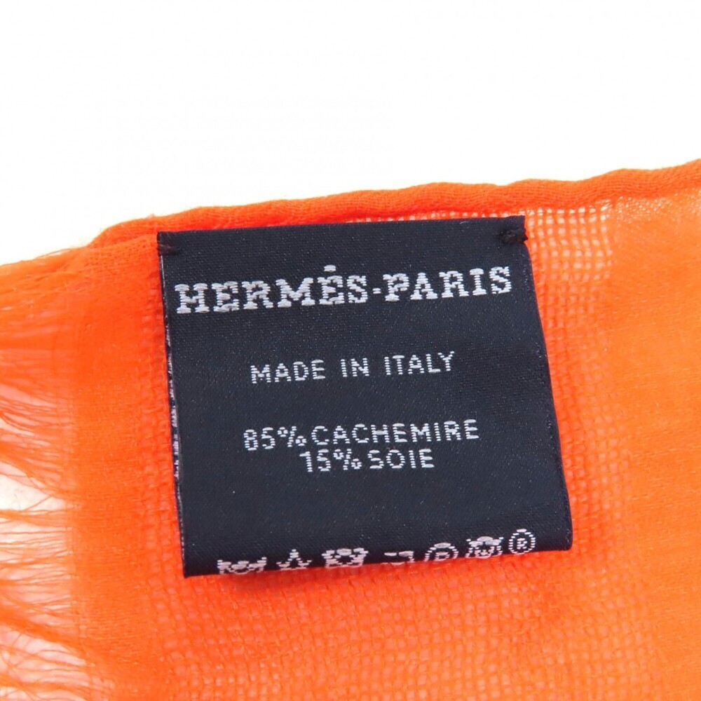 HERMES Orange Silk Scarf - Picture 8 of 11